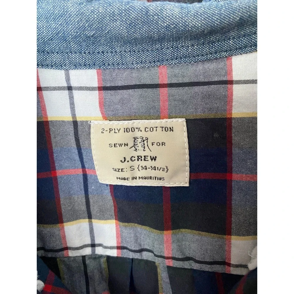 J. Crew Mens S Casual Plaid Button Down Long Sleeve Lightweight Work Bundle of 4